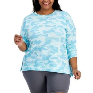 ID Ideology Plus Size Camouflage-Print Sweatshirt, long sleeve, women shirt